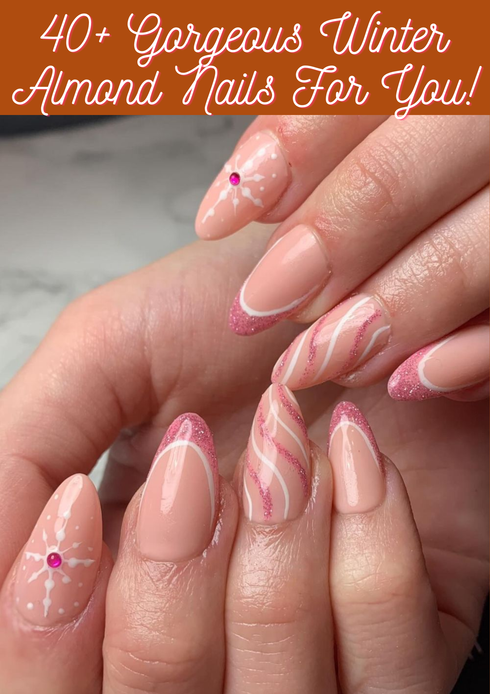 Winter Almond Nails