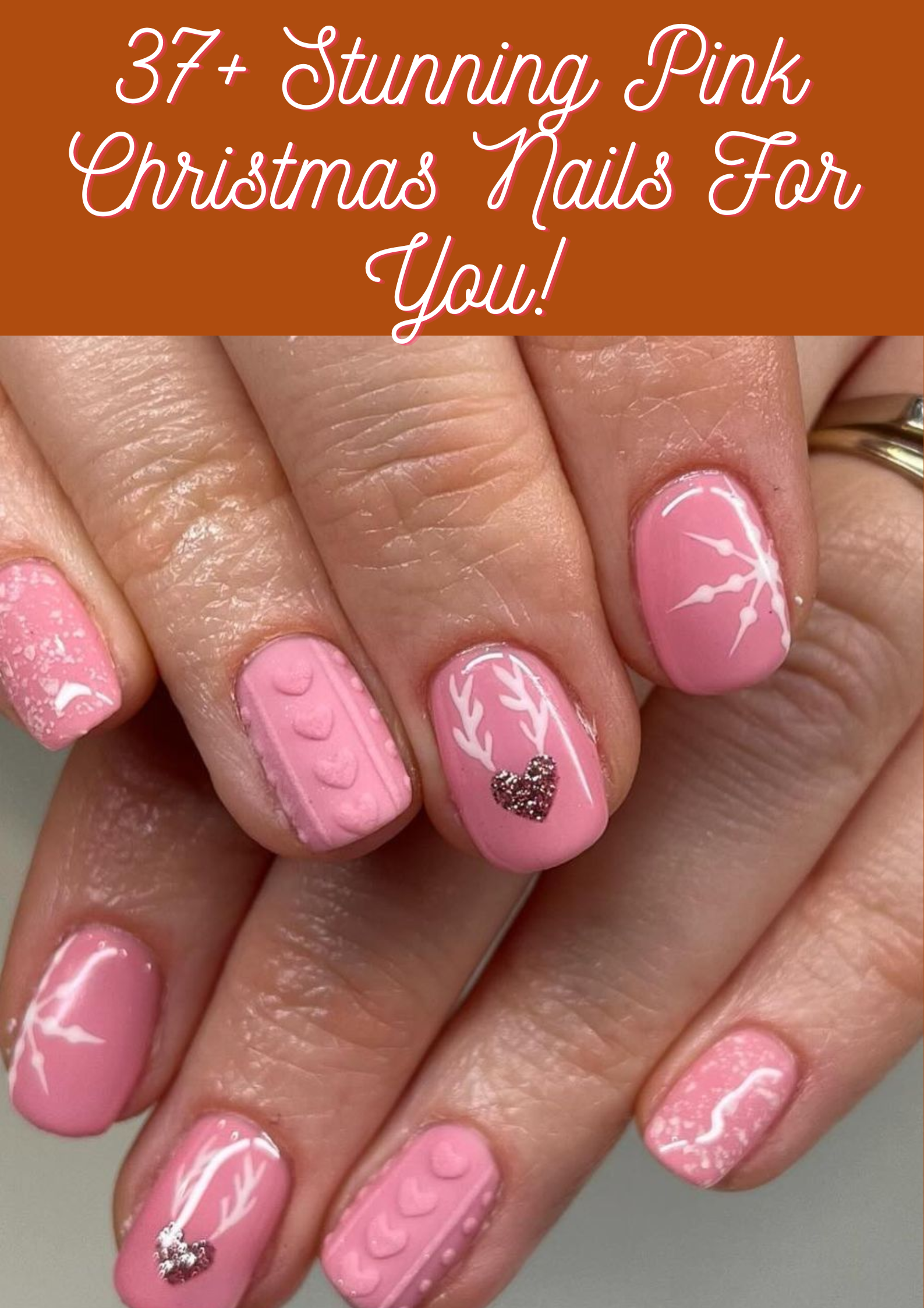 Pink Christmas Nails