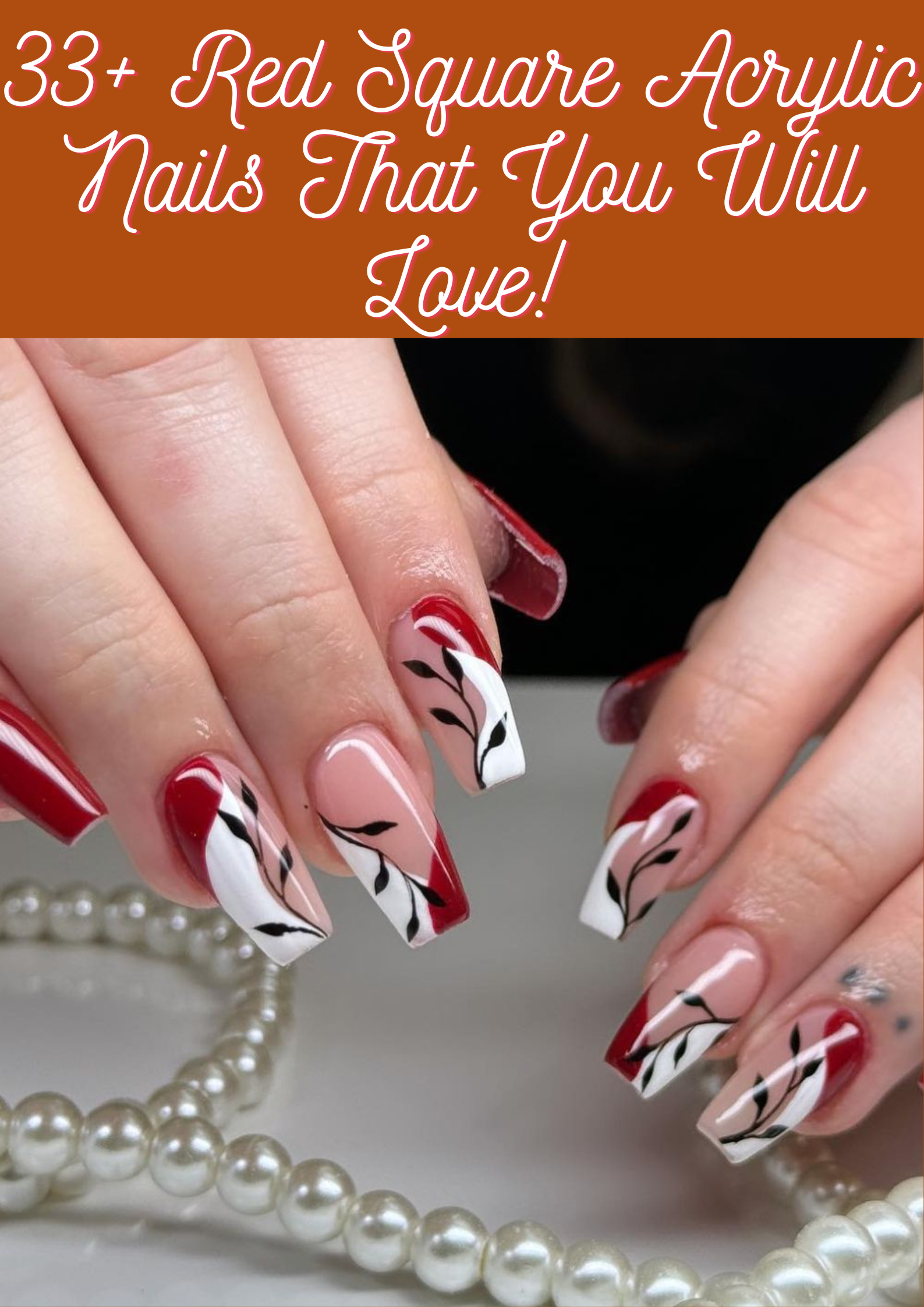 Red Square Acrylic Nails