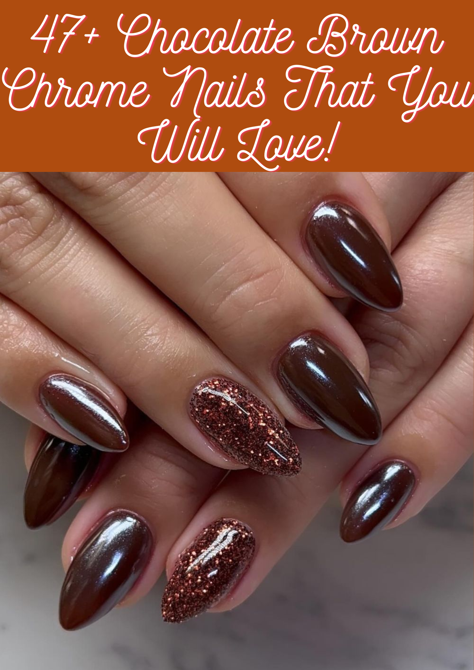 Brown Chrome Nails