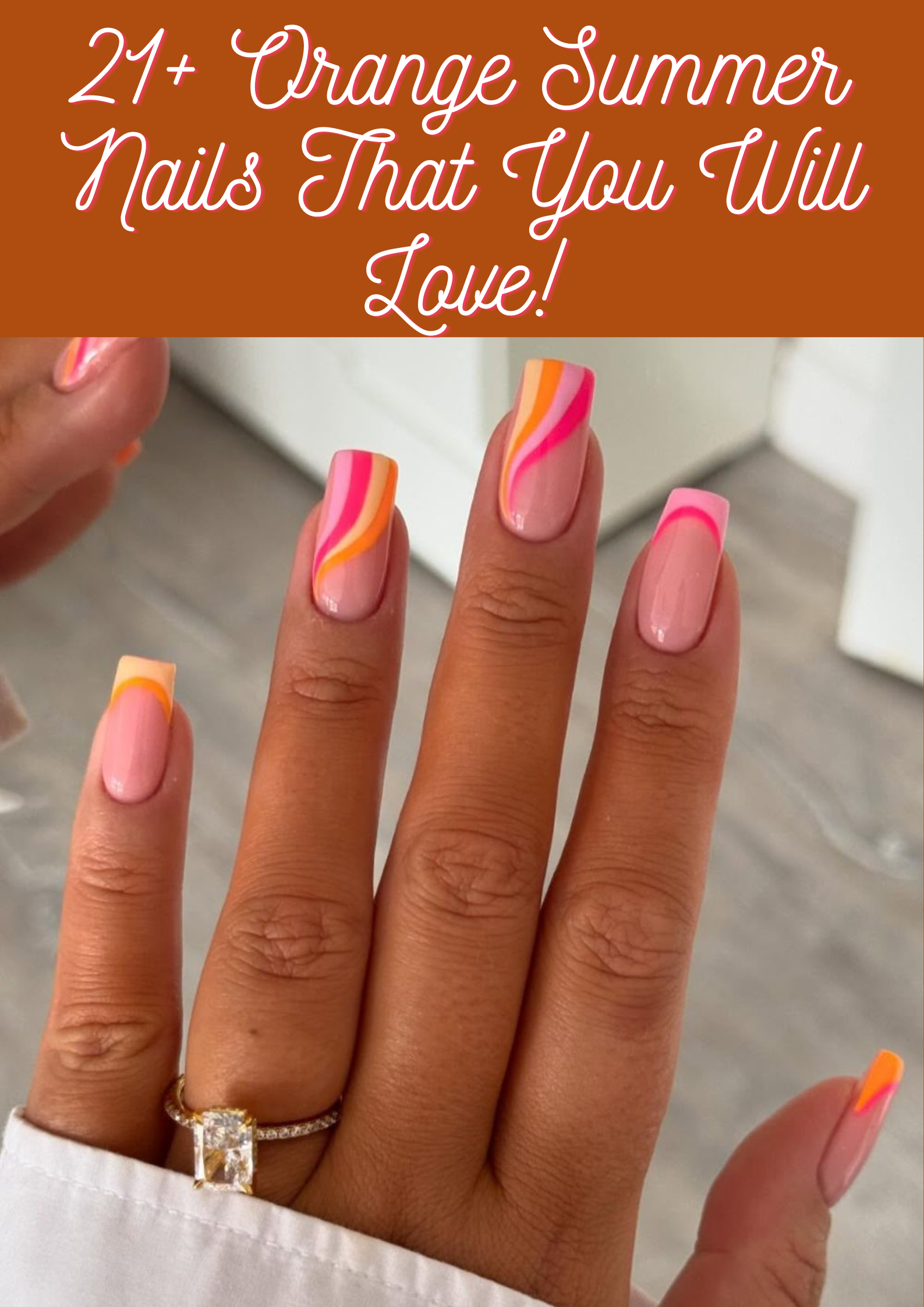 Orange Summer Nails