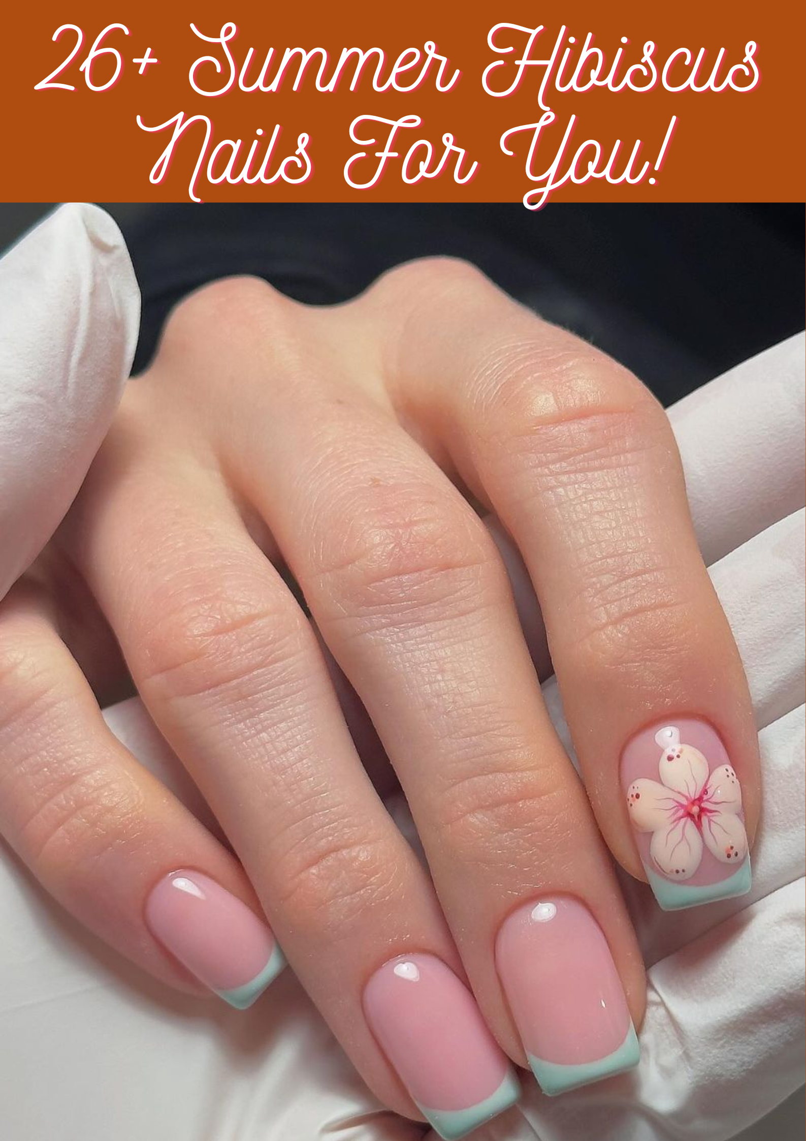 Summer Hibiscus Nails