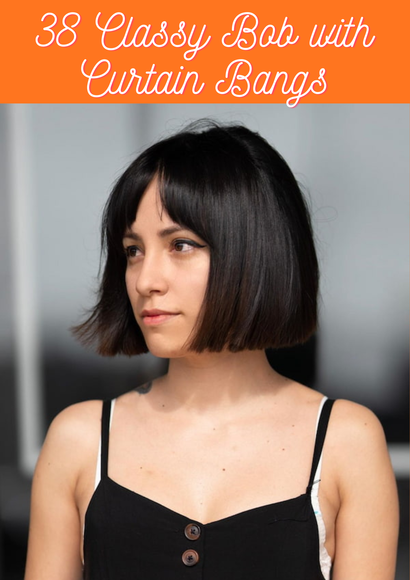 Bob with Curtain Bangs